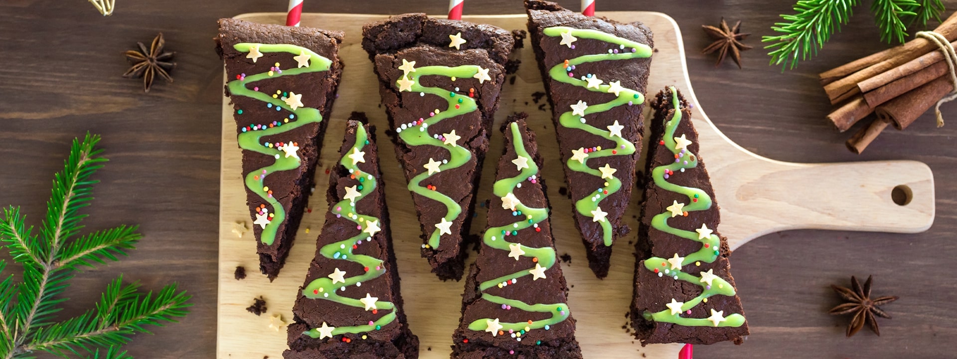 Brownies En Forma De Árbol De Navidad