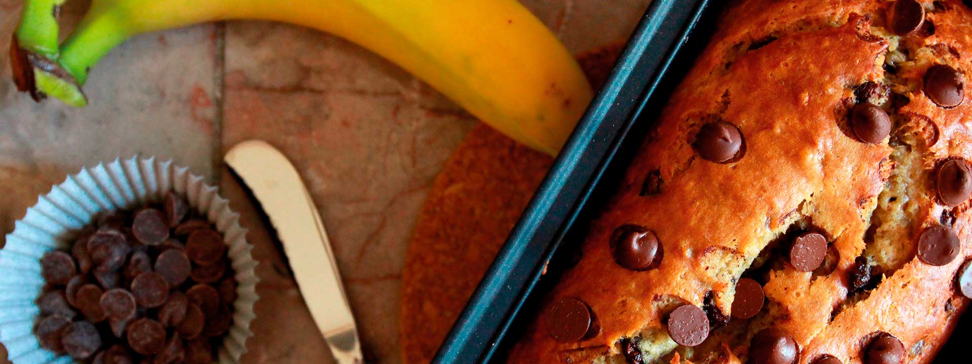 Torta de banano con chocolate