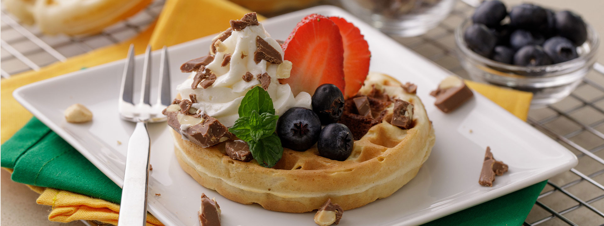 WAFFLES CON CENTRO DE CHOCOLATE