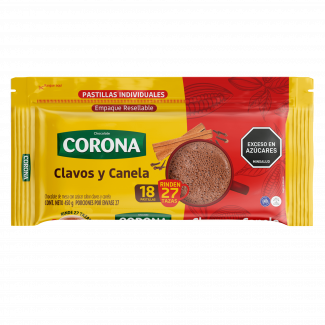 Chocolate Corona sabor Clavos y Canela